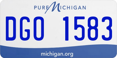 MI license plate DGO1583