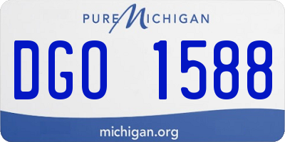 MI license plate DGO1588