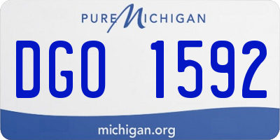 MI license plate DGO1592