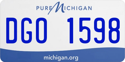 MI license plate DGO1598
