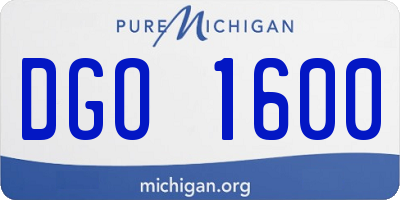 MI license plate DGO1600