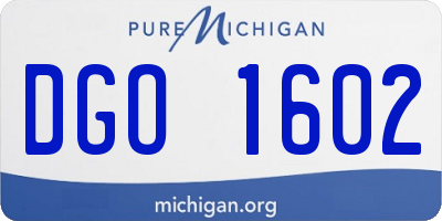 MI license plate DGO1602