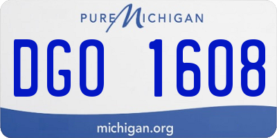 MI license plate DGO1608