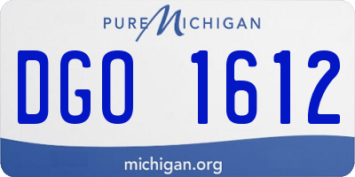 MI license plate DGO1612