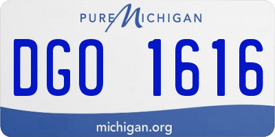 MI license plate DGO1616
