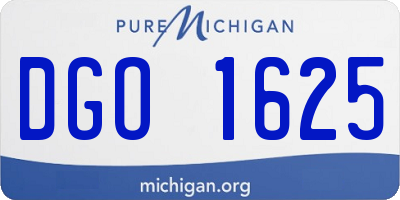MI license plate DGO1625