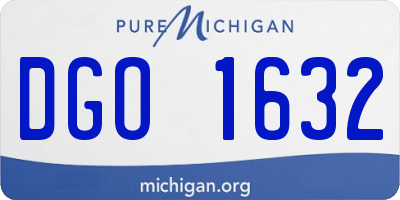 MI license plate DGO1632