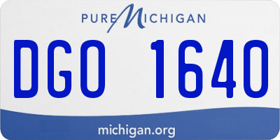 MI license plate DGO1640