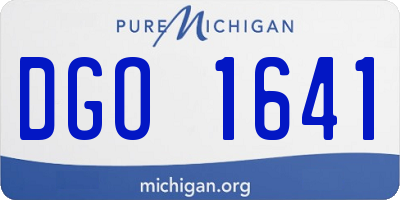MI license plate DGO1641