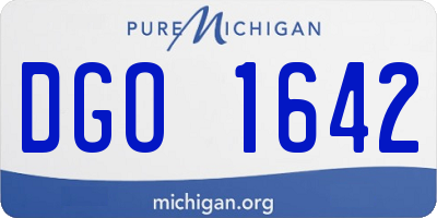 MI license plate DGO1642