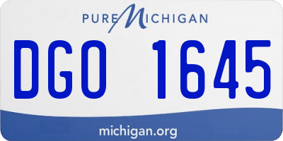 MI license plate DGO1645