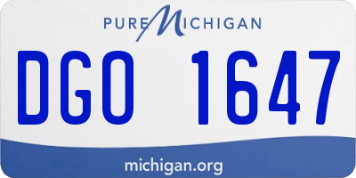 MI license plate DGO1647
