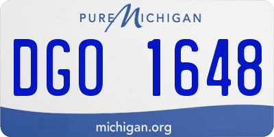 MI license plate DGO1648