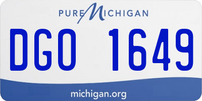 MI license plate DGO1649