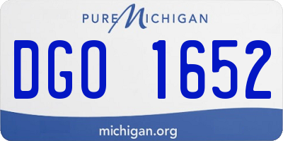 MI license plate DGO1652