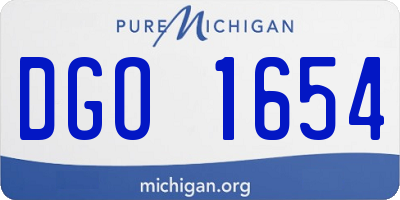MI license plate DGO1654