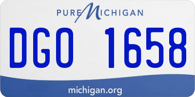 MI license plate DGO1658