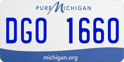 MI license plate DGO1660