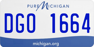 MI license plate DGO1664