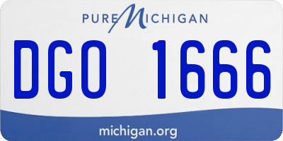MI license plate DGO1666