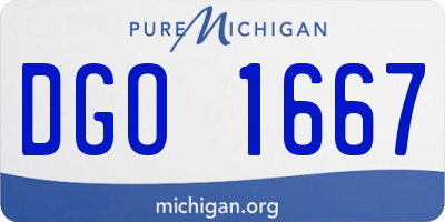 MI license plate DGO1667