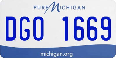 MI license plate DGO1669