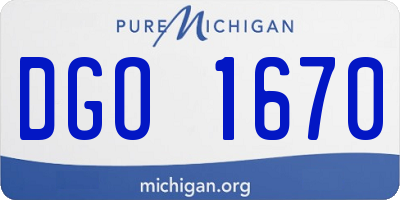 MI license plate DGO1670