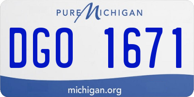 MI license plate DGO1671