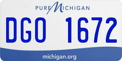 MI license plate DGO1672