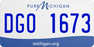 MI license plate DGO1673