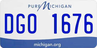 MI license plate DGO1676