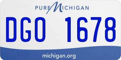 MI license plate DGO1678