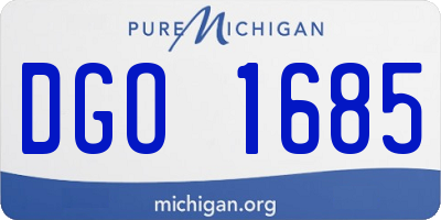 MI license plate DGO1685