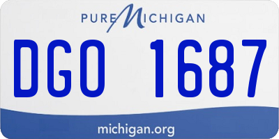 MI license plate DGO1687