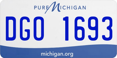 MI license plate DGO1693