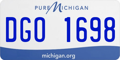 MI license plate DGO1698