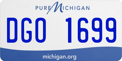 MI license plate DGO1699