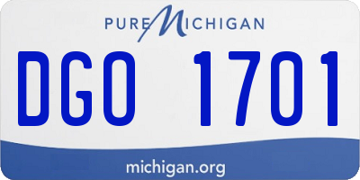 MI license plate DGO1701