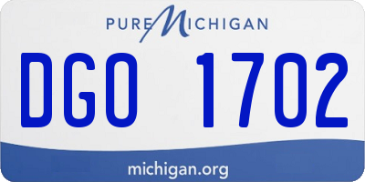 MI license plate DGO1702