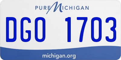 MI license plate DGO1703