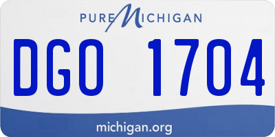 MI license plate DGO1704