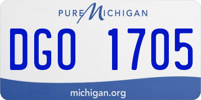MI license plate DGO1705