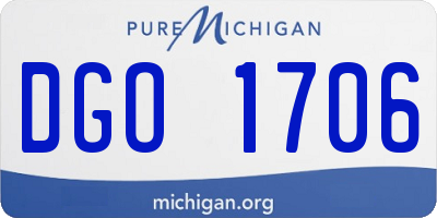MI license plate DGO1706