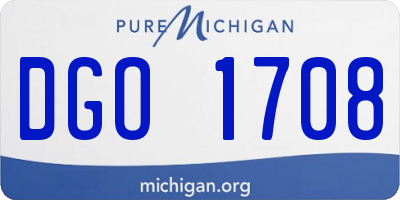MI license plate DGO1708
