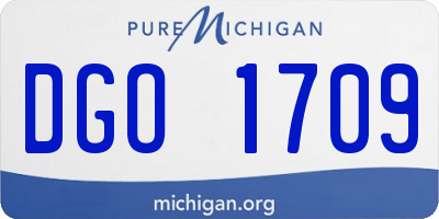 MI license plate DGO1709