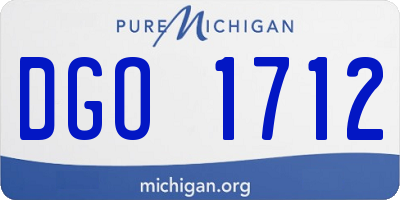 MI license plate DGO1712