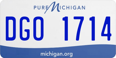 MI license plate DGO1714