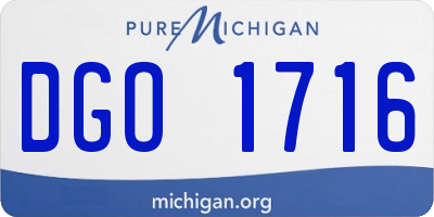 MI license plate DGO1716