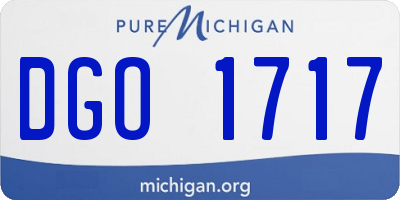 MI license plate DGO1717