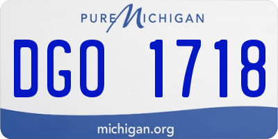 MI license plate DGO1718